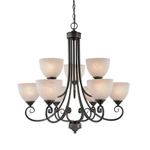 Raleigh - Nine Light 2-Tier Chandelier - 31 inches wide by 31.5 inches high