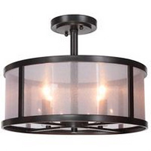 Danbury - Four Light Semi-Flush Mount - 18 inches wide by 13.4 inches high