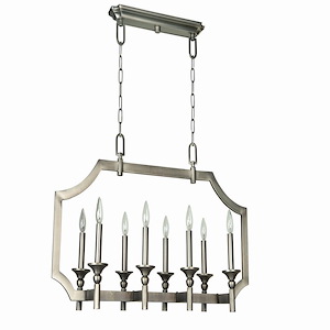 Lisbon - Eight Light Linear Chandelier - 14.76 inches wide by 21.2 inches high