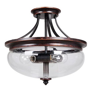 Stafford - Three Light Semi-Flush Mount - 15 inches wide by 13.63 inches high