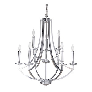 Hayden - Nine Light 2-Tier Chandelier - 28.37 inches wide by 33.25 inches high - 1215429