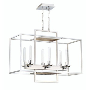 Cubic - 6 Light Chandelier-24.5 Inch Tall and 12 Inch Wide - 1421316
