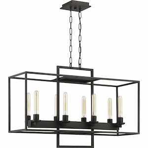Cubic - Eight Light Linear Chandelier - 12 inches wide by 24.5 inches high - 613104