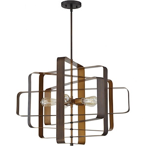 Linked - Five Light Pendant with Rod - 28 inches wide by 20.38 inches high