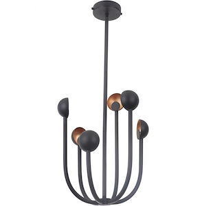 Foundry - 180W 6 LED Chandelier - 17 inches wide by 24.25 inches high
