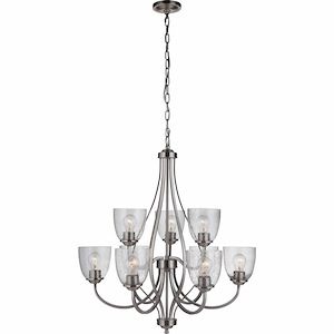 Serene - Nine Light 2-Tier Chandelier in Transitional Style - 29.5 inches wide by 32.88 inches high - 921767