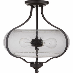 Serene - Two Light Semi-Flush Mount in Transitional Style - 15.25 inches wide by 15 inches high