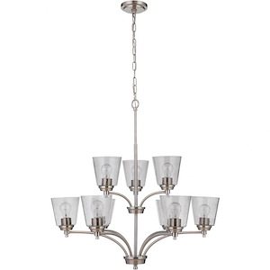 Tyler - Nine Light 2-Tier Chandelier in Transitional Style - 31.5 inches wide by 34 inches high - 921787