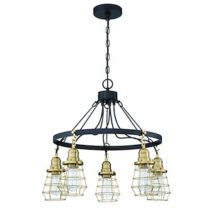 Thatcher - 5 Light Cage Down Chandelier In Transitional/Modern and Contemporary Style-22 Inches Tall and 25 Inches Wide