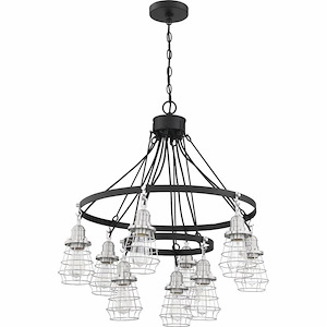 Thatcher - 9 Light 2-Tier Cage Down Chandelier In Transitional/Modern and Contemporary Style-31 Inches Tall and 30 Inches Wide - 921778