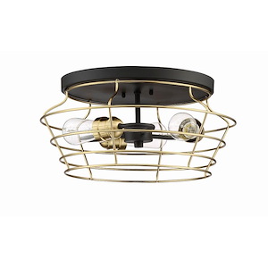 Thatcher - 3 Light Cage Flush Mount In Transitional/Modern and Contemporary Style-8 Inches Tall and 16.5 Inches Wide