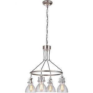 State House - Four Light Chandelier - 23.7 inches wide by 27.28 inches high