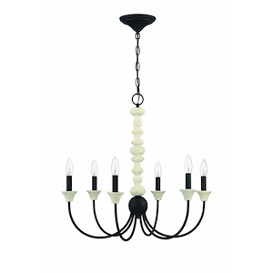 Meadow Place - Six Light Chandelier - 24 inches wide by 23.25 inches high