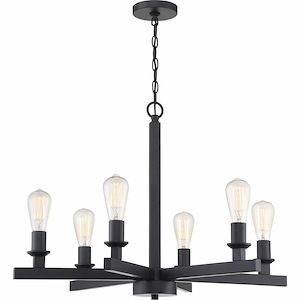 Chicago - Six Light Chandelier in Transitional Style - 30 inches wide by 21.75 inches high