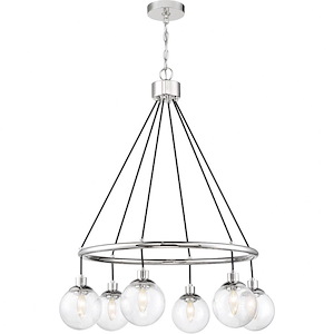 Que - Six Light Chandelier in Transitional Style - 28.5 inches wide by 36 inches high