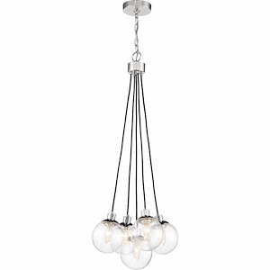 Que - Five Light Pendant in Transitional Style - 14.75 inches wide by 39.25 inches high