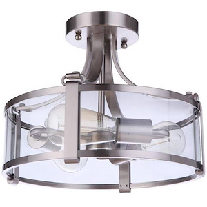 Elliot - 3 Light Semi-Flush Mount In Transitional Style-10.5 Inches Tall and 13 Inche Wide