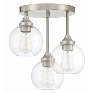 Glenda - 3 Light Semi-Flush Mount-14 Inches Tall and 14.25 Inches Wide