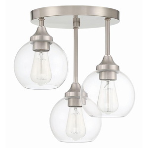 Glenda - 3 Light Semi-Flush Mount-14 Inches Tall and 14.25 Inches Wide - 1338138