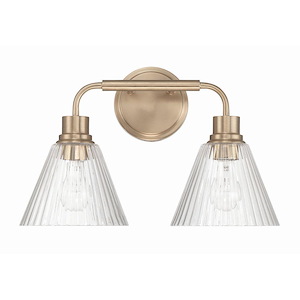 Pleated - 2 Light Bath Vanity-10.75 Inch Tall and 16.88 Inch Wide - 1421343