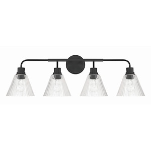 Pleated - 4 Light Bath Vanity-10.75 Inch Tall and 34 Inch Wide - 1421345