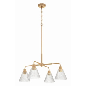 Pleated - 4 Light Chandelier-16.5 Inch Tall and 30 Inch Wide - 1421346