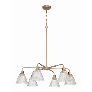 Pleated - 6 Light Chandelier-16 Inch Tall and 35.13 Inch Wide - 1421347