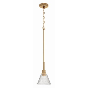 Pleated - 1 Light Mini Pendant-11.38 Inch Tall and 7.13 Inch Wide - 1421349