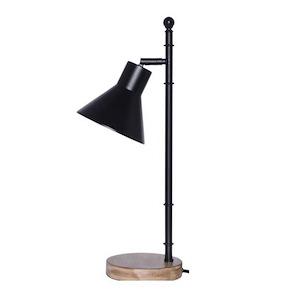 1 Light Table Lamp with Adjustable Shade and USB-22 Inches Tall and 9.5 Inches Wide