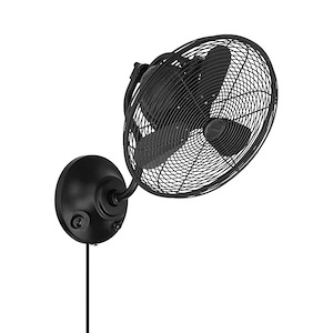 Bellows I - 3 Blade Wall Fan-19.18 Inches Tall and 14 Inches Wide