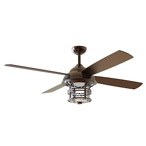 Courtyard - Ceiling Fan with Light Kit in Outdoor Style - 56 inches wide by 21.8 inches high