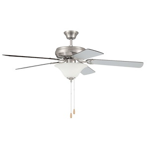 Decorator's Choice - 5 Blade Ceiling Fan with Bowl Light Kit-18.15 Inches Tall and 52 Inches Wide - 1338189