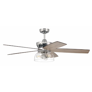 Gibson - 5 Blade Ceiling Fan with Light Kit In Contemporary Style-18.57 Inches Tall and 52 Inches Wide