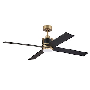 Gregory - 4 Blade Ceiling Fan with Light Kit-16.1 Inches Tall and 56 Inches Wide - 1379413