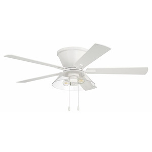Insight - 5 Blade Flush Ceiling Fan with Light Kit In Contemporary Style-12.28 Inches Tall and 52 Inches Wide