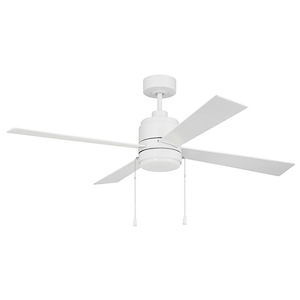 McCoy - 4 Blade Ceiling Fan with Pull Chain and Light Kit-16.46 Inches Tall and 52 Inches Wide
