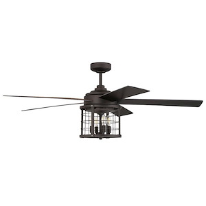 Nicolas - 5 Blade Ceiling Fan with Light Kit In Transitional Style-20.97 Inches Tall and 56 Inche Wide