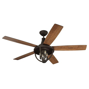 Nash - 5 Blade Ceiling Fan with Light Kit In Traditional Style-21.64 Inches Tall and 56 Inche Wide