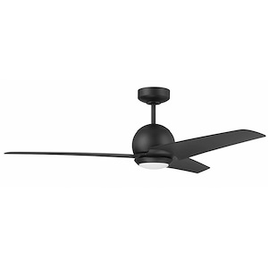 Nate - 3 Blade Ceiling Fan with Light Kit In Contemporary Style-14.33 Inches Tall and 52 Inches Wide