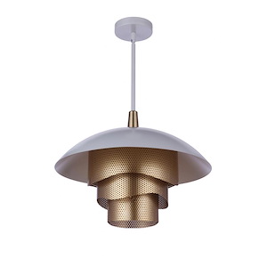 18W 1 LED Sculptural Statement Dome Pendant-14.38 Inches Tall and 19 Inches Wide
