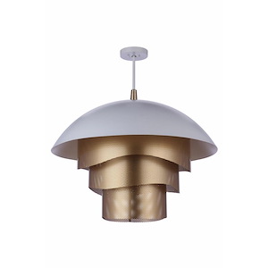 40W 1 LED Sculptural Statement Dome Pendant-25.38 Inches Tall and 31.25 Inches Wide