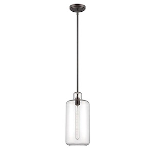 One Light Mini Pendant - 7.5 inches wide by 59.75 inches high