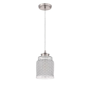 One Light Mini Pendant in Transitional Style - 6.25 inches wide by 8.5 inches high