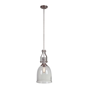 One Light Mini Pendant in Transitional Style - 11.25 inches wide by 21.75 inches high