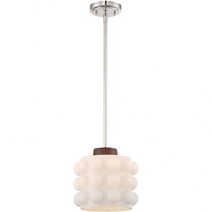 One Light Pendant with Rod - 8.75 inches wide by 9.38 inches high