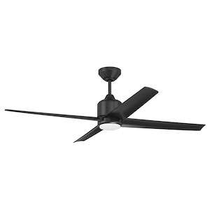 Quell - 4 Blade Ceiling Fan with Light Kit In Contemporary Style-14.33 Inches Tall and 52 Inches Wide - 1379420