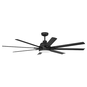 Rush - 8 Blade Ceiling Fan with Light Kit-15.04 Inches Tall and 65 Inches Wide - 1379421