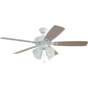 Twist N Click - Ceiling Fan with Light Kit in Transitional-Classic Style - 52 inches wide by 17.32 inches high