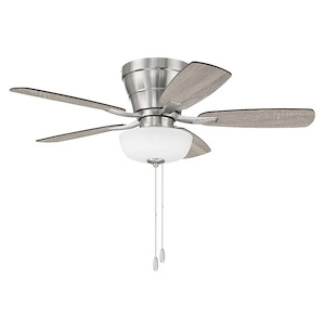 Wheeler - 5 Blade Flush Mount Ceiling Fan with Light Kit-13.5 Inches Tall and 42 Inches Wide - 1338264