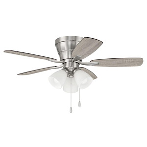 Wheeler - 5 Blade Flush Mount Ceiling Fan with Light Kit-13.5 Inches Tall and 42 Inches Wide - 1338265